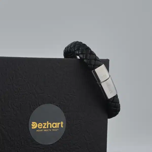 DEZHART luxury braided leather bracelets with elegant metal clasps, a product of SITL Enterprise LLC, where heart meets trust.”