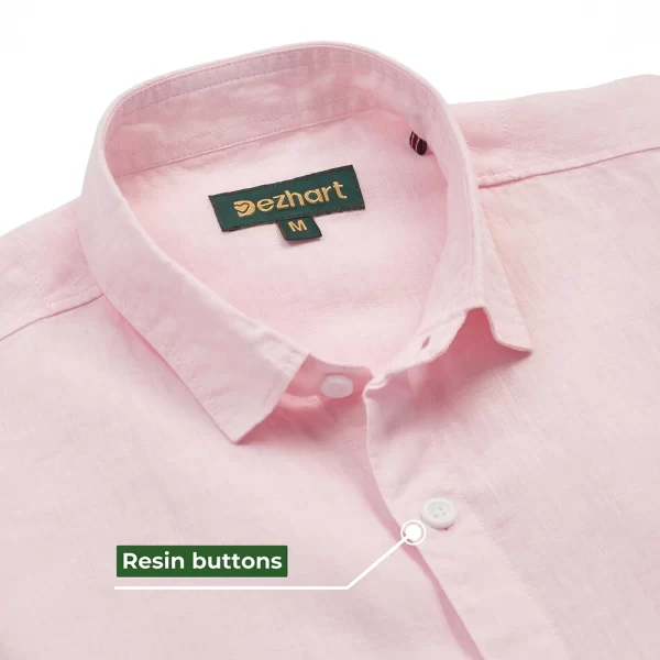 DEZHART Pink shirt with distinctive resin buttons, reflecting SITL Enterprise LLC’s commitment to quality.