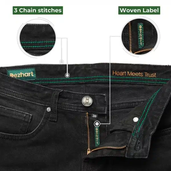 DEZHART jeans by SITL Enterprise LLC, featuring 3 chain stitches and a woven label for a premium feel