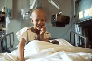 Young Girl Receiving Chemotherapy